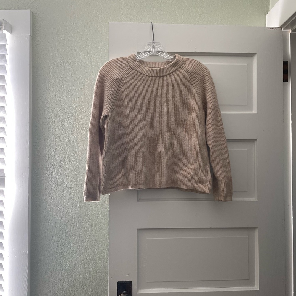 Tahari Crewneck Knit Sweater - Beige